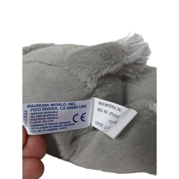 Aurora World Gray Rhinoceros Zoo Safari Animal Plush Stuffed Animal 2019 9" - Picture 7 of 9